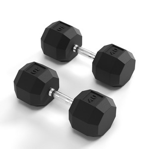 40Lb Pair Of Dumbbells PVC Hex Dumbbell Weight Set, Strength training Dumbbell, Carbon Steel ,for Fitness& Muscle Toning - 1 of 4