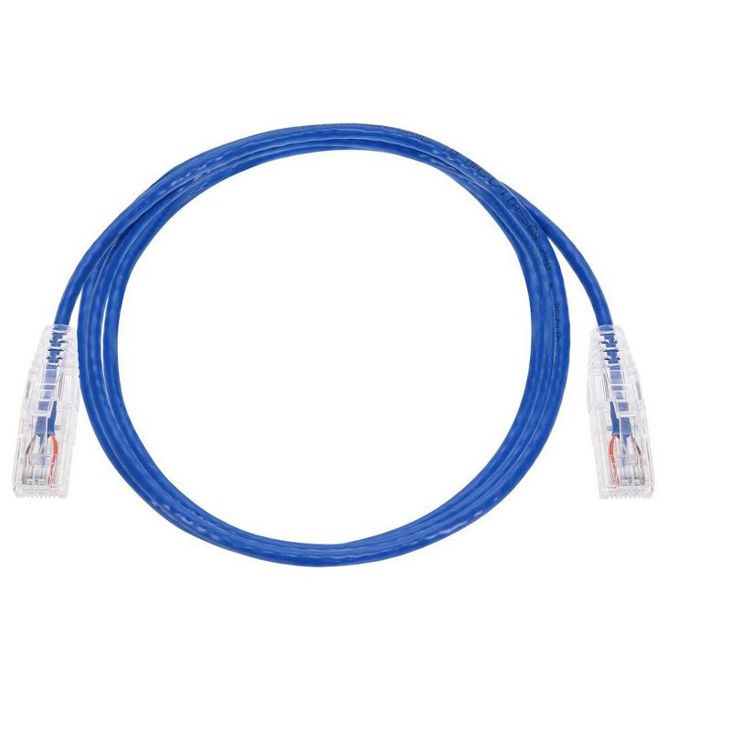 Monoprice Cat6 Ethernet Patch Cable - 5 feet - Blue | Snagless RJ45 Stranded 550MHz UTP CMR Riser Rated Pure Bare Copper Wire 28AWG - SlimRun Series, 4 of 7
