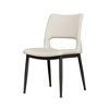 JUJABU Modern Minimalist PU Leather Dining Chairs Set of 2, Metal Leg Support - 2 of 4