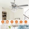 Parrot Uncle 52" Modern Crystal Ceiling Fan with Light and Remote for bedroom, kitchen - 2 of 4