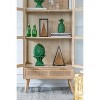 ORRD Tall Display Cabinet with Glass Doors, 62.6" Storage Cabinet with Rattan Details for Living Room Dining Room, Natural Finish - 3 of 4