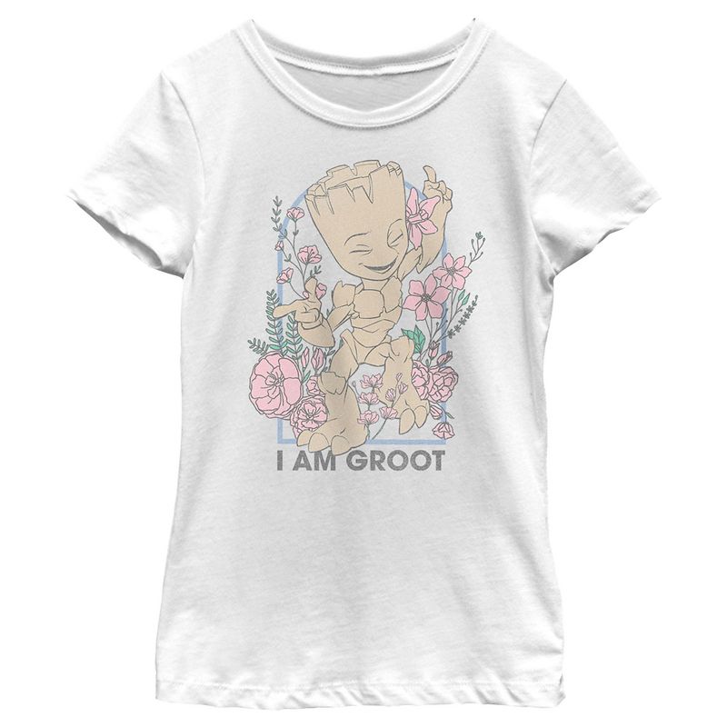 Girl's Guardians of the Galaxy Floral I Am Groot T-Shirt, 1 of 5