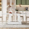 Okak Farmhouse Large Rectangular Dining Table with Sturdy Pedestal Base,Minimalist Kitchen Dinner Table for Dining Room,Breakfast Nook - 3 of 4