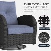 LayinSun Outdoor Patio Furniture Set, Black Rattan Wicker Sectional Swivel Rocker Chairs Sets - 4 of 4