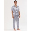 Lars Amadeus Men's Classic Satin Pajama Sets Short Sleeves Night Sleepwear - 3 of 4