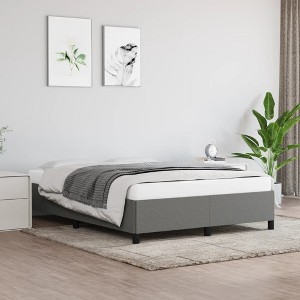 vidaXL Bed Frame Dark Gray 53.9 in.x74.8 in. Full Fabric - 1 of 4