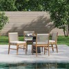 Nathan James Set of 4 Kayden Outdoor Dining Chair Light Gray - 2 of 4