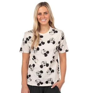Seven Times Six Disney Mickey and Friends Women's T-Shirt Boyfriend Fit Mickey Face Tee - 1 of 4