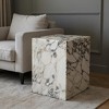 HomeRoots 20" Ivory Marble Square Block End Table - 2 of 4