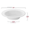 Smarty Had A Party 12 oz. White with Silver Edge Rim Plastic Soup Bowls (120 Bowls) - 3 of 4