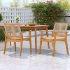 Sapphtopaz Rope Weave Dining Chairs Set of 2 with Armrests Modern Dining Room Chair with Wooden Frame Kitchen Chair for Dining Room, Outdoor - 2 of 4