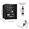 Winado 16 Bottle 1.7 Cu.Ft Electric Freestanding Compressor Beverage Cooler in Black - 2 of 4