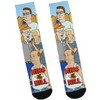 King Of The Hill Socks Men's Hank Dale Jeff Character Design Sublimated Mid Calf Crew Socks 1 Pair Fits Shoe Size 8-12 Multicolored - 2 of 4