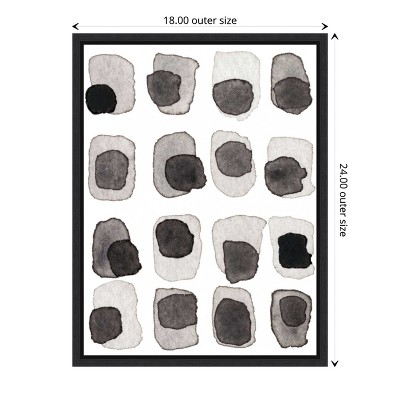 Modern Black and Gray Abstract Canvas Wall Art with Polystyrene Frame