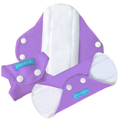 Charlie Banana Reusable Feminine Pad - Regular Absorbency - Lavender 3pk