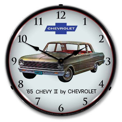 Collectable Sign & Clock | 1965 Chevy II Nova LED Wall Clock Retro/Vintage, Lighted