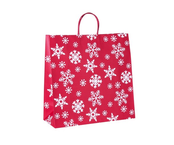 Vogue Bag Snowflakes Gift Bag Red - Spritz&#153;