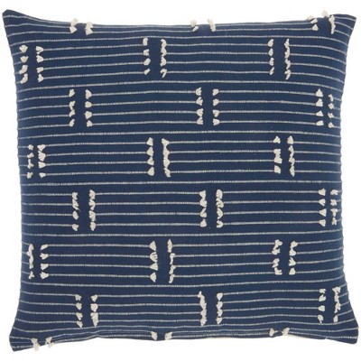 18"x18" Broken Striped Square Throw Pillow Navy - Kathy Ireland Home
