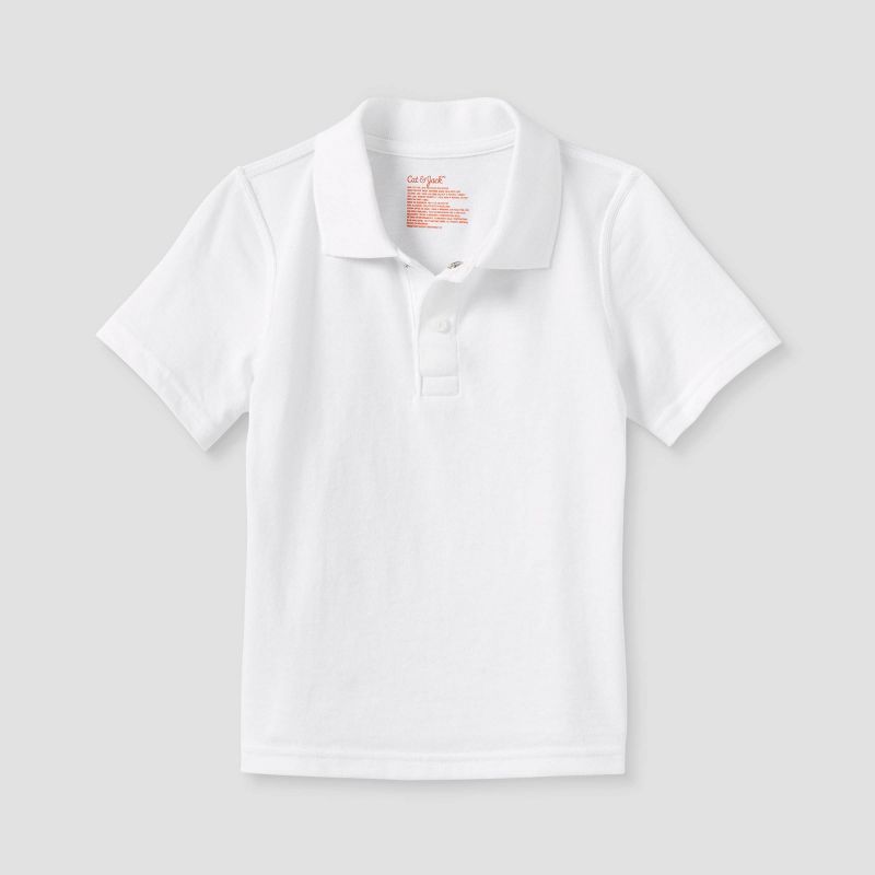 Toddler Boys' Adaptive Short Sleeve Polo Shirt - Cat & Jack™ White, 1 of 4