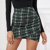 EXLURA 2025 Women's Bodycon Ruched Tulip Mini Skirt Elastic High Waist Asymmetrical Short Skirt - 4 of 4