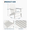 Outdoor Adirondack Chairs, HDPE Plastic Patio Chairs for All Weather, Weather-Resistant Fire Pit Chair with Wide Armrests & Slatted Back - 3 of 4