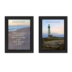 HomeRoots Set Of Two Character 1 Black Framed Print Wall Art - 1 of 2