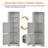 TiramisuBest Tall Bathroom Corner Cabinet, Freestanding Storage Cabinet with Doors and Adjustable Shelves, MDF Board, Gray - 4 of 4