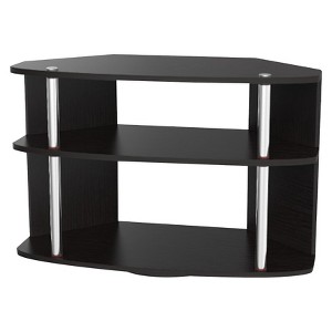 Designs2Go Swivel 3 Tier TV Stand for TVs up to 32" Black - Breighton Home: Corner-Friendly, Open Back, Cable Management - 1 of 4