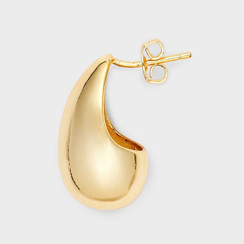 14k Gold Plated Puffed Teardrop Post Earrings - A New Day&#8482; Gold, 4 of 5