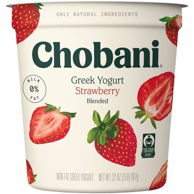 Chobani Strawberry Blended Nonfat Greek Yogurt - 32oz