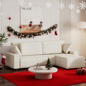 GustoWave 96" Oversized L-Shape Sectional Couch with Chaise, Modern Minimalist Modular Deep Seat Couch for Living Room - 1 of 4