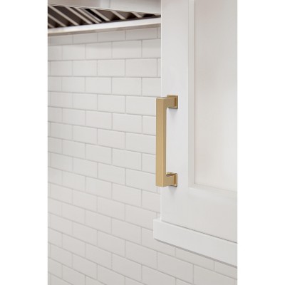 Champagne Bronze Modern Bar Cabinet Pulls with Mounting Hardware