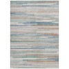 Linen And Pale Aqua Striped Washable Indoor Outdoor Area Rug - 4 of 4