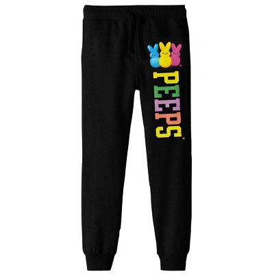 Bioworld Peeps Varsity Bunnies Youth Black Jogger Pants