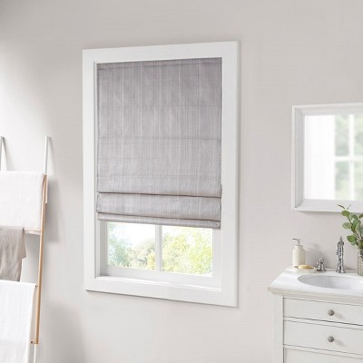 Dsvimoy Curtain Panel Basketweave Room Darkening Cordless Roman Shade for Modern Living Spaces, Gray, 10.5"*5.42"*7.5"