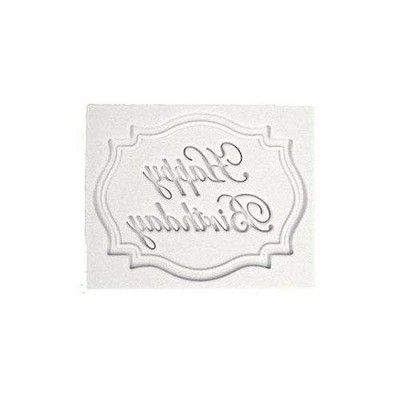 O'Creme Happy Birthday Mini Banner Silicone Fondant Mold - 2" x 1" - White