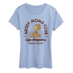 Women's - Peanuts - Messy Moms Club Short Sleeve Graphic T-Shirt - 1 of 4