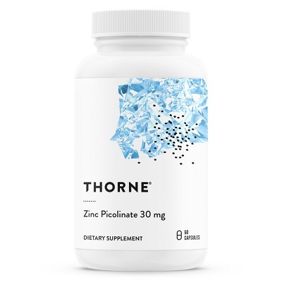 Thorne Zinc Picolinate 30 mg - Well-Absorbed Zinc Supplement, for Growth and Immune Function - 60 Capsules