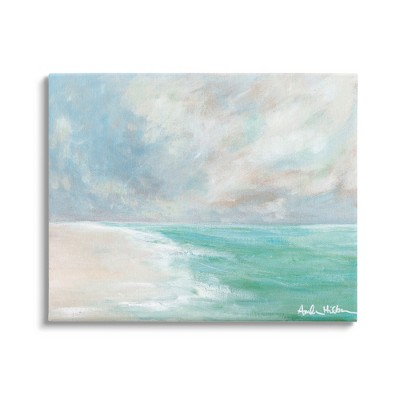 Stupell Industries Peaceful Beach Foam Shore Scenery Canvas Wall Art