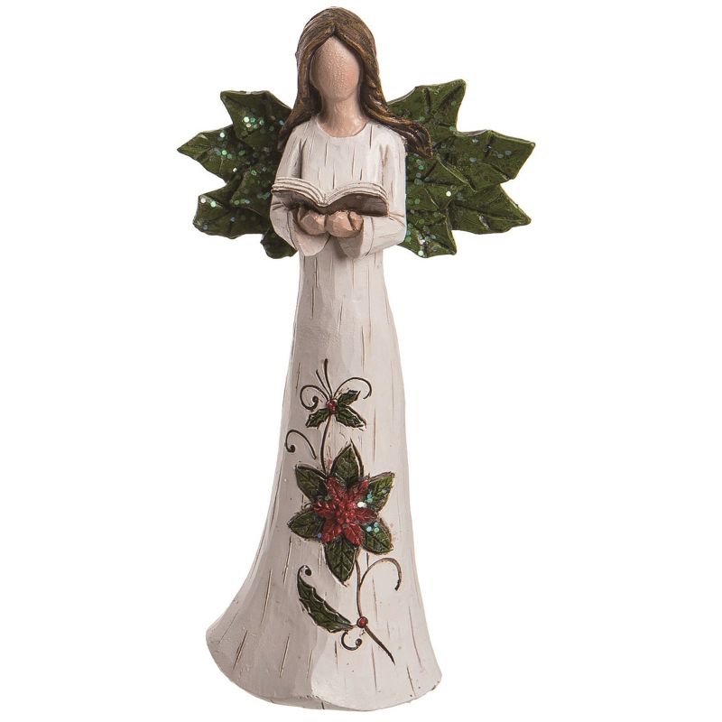 Transpac Christmas Red Holly White Angels Polyresin Tabletop Figurines Decorations Set of 3, 6.75H inches, 2 of 6