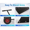 Snow Shovel Pusher,Heavy Duty 2-Wheel Snow Shovel with Single Rod,29" Angled Blade Efficient Metal Snow Removal,5 Level Adjustable Height Handle - 3 of 4