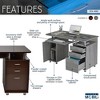 Vynxaria Techni Mobili Complete Workstation Computer Desk with Storage, Chocolate - 3 of 4