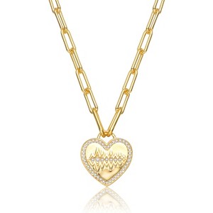 Guili 14K Gold Plated Cubic Zirconia Charm Necklace- Beautifully Crafted to Bring a Refined Sparkle and Graceful Appeal to Any Outfit. - 1 of 3