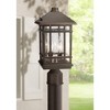 Kathy Ireland Sierra Craftsman Art Deco Outdoor Post Light Rubbed Bronze 14" Seedy Glass Panels for Exterior Barn Deck House Porch Yard Patio Home - 2 of 4