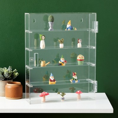 Clear Acrylic 5-Tier Wall Mountable Display Case for Collectibles