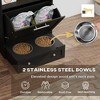 ORRD Pet Feeder Station with Storage Cabinet & Raised Bowls, Black Dog Food Storage Organizer with Pull-Out Drawer for Living Room - 4 of 4