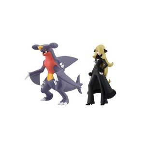 BANDAI Pokemon Bandai Shokugan Scale World Sinnoh Region Set Cynthia & Garchomp - 1 of 4