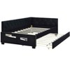 MaseiKar UPHOLSTERED TWIN SIZE DAYBED WITH TRUNDLE, VELVET FABRIC, NO BOX SPRING REQUIRED, COMFORTABLE AND SIMPLE DESIGN MODELS - 4 of 4