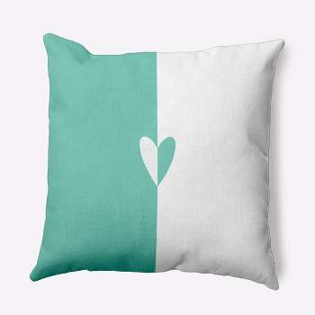 16"x16" Valentine's Day Modern Heart Square Throw Pillow Spring Green - e by design
