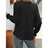 Womens Tops Square Neck Ruffle Puff Sleeve Long Sleeve Blouse - 2 of 4